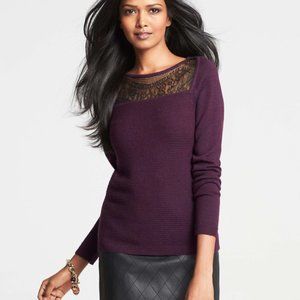 Ann Taylor Lace Yoke Sweater S